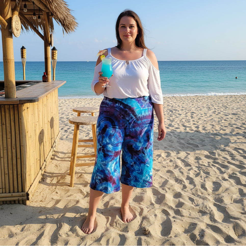 Rayon Palazzo Capris X-large